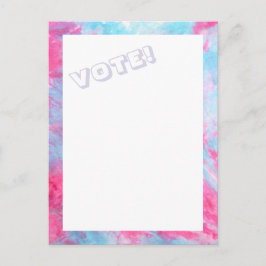 Postal de VOTO de tinte azul rojo