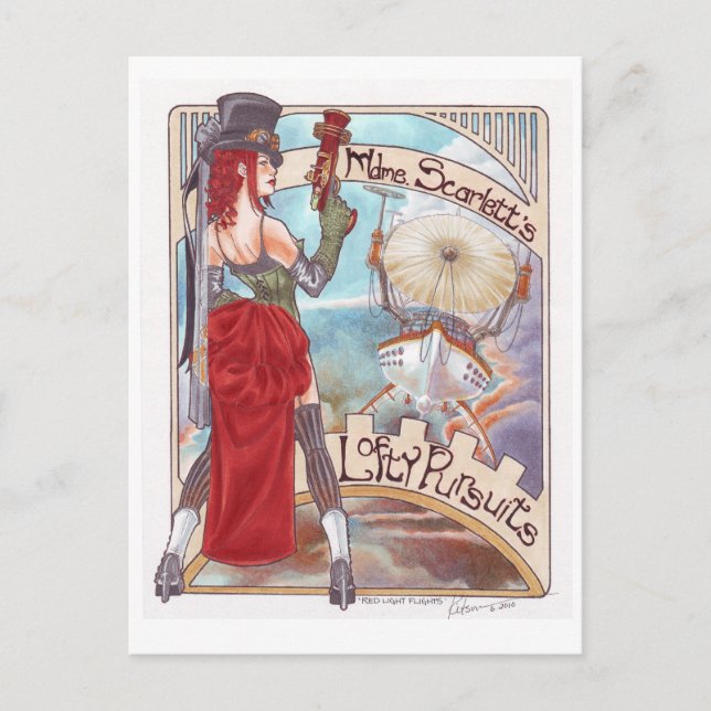 postal de vuelos de luz roja (Anverso)