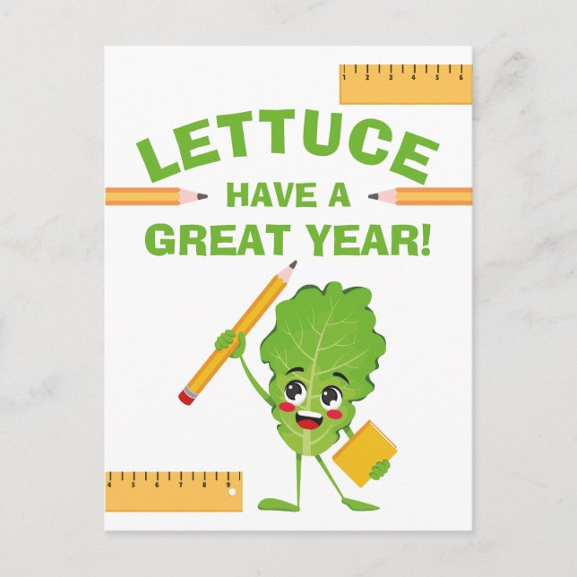 Postal De vuelta a la escuela divertida píun de comida ti (Anverso)