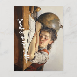 Postal De vuelta a la escuela estilo de los dibujos de No