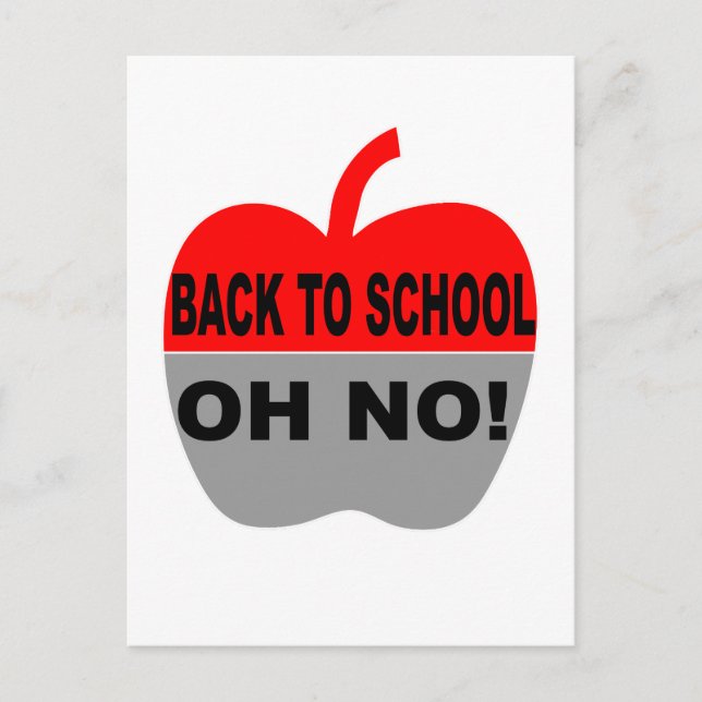 Postal De vuelta a la escuela Oh no (Anverso)
