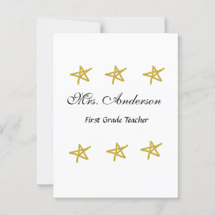Postal De vuelta a la escuela profesor nombre estrellas d