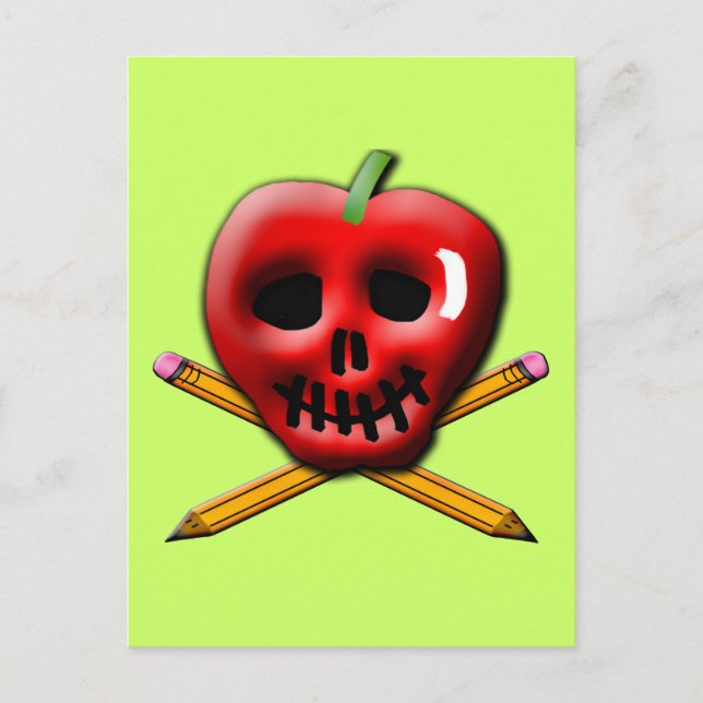 Postal De vuelta al diseño inspirado en el pirata escolar (Anverso)