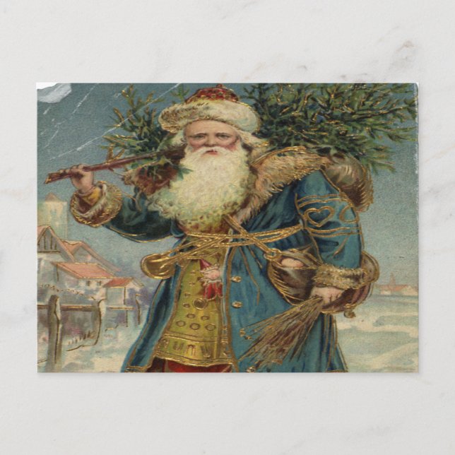 Postal De vuelta al viejo arte. Navidades Snowden con San (Anverso)
