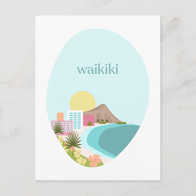Postal de Waikiki (Anverso)