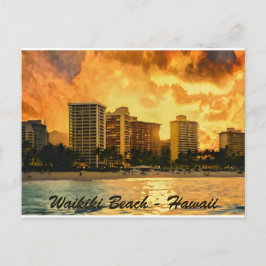 Postal de Waikiki Beach Honolulu Hawaii