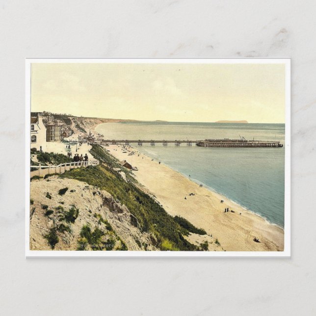 Postal De West Cliff, Bournemouth, Inglaterra (Anverso)