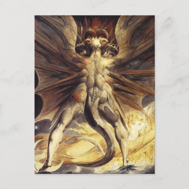 Postal de William Blake Red Dragon (Anverso)