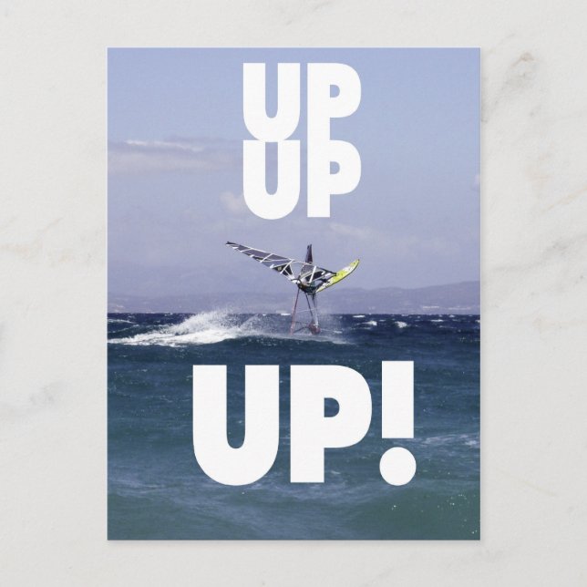 Postal de windsurfista en el aire (Anverso)