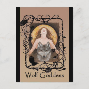 Postal de Wolf Goddess por Lori Karels