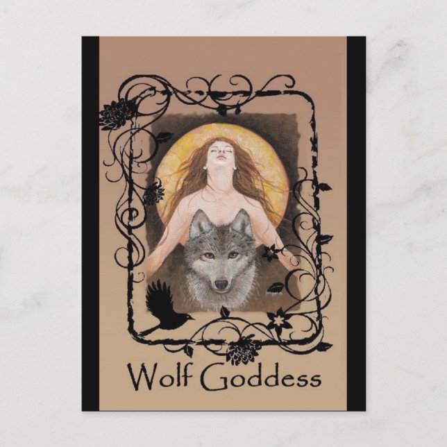 Postal de Wolf Goddess por Lori Karels (Anverso)