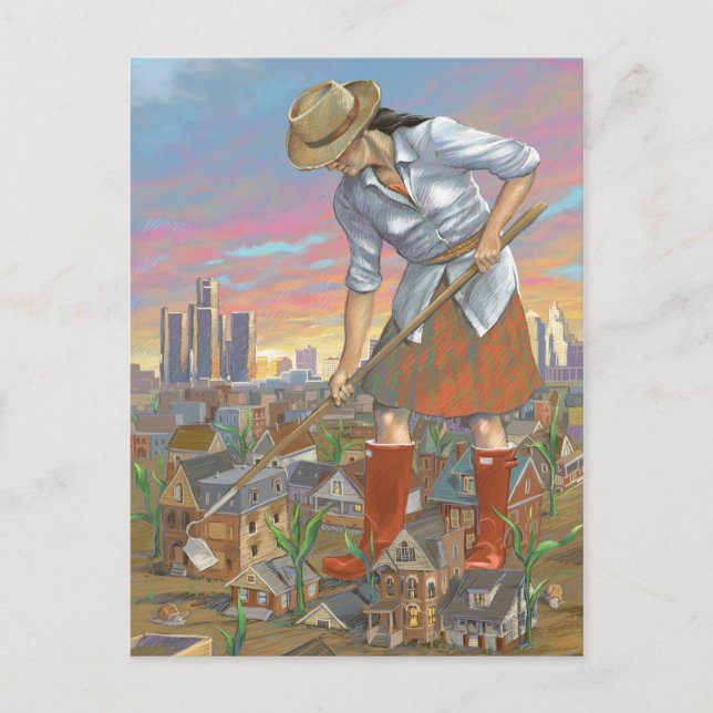 Postal de Woman Gardening (Anverso)