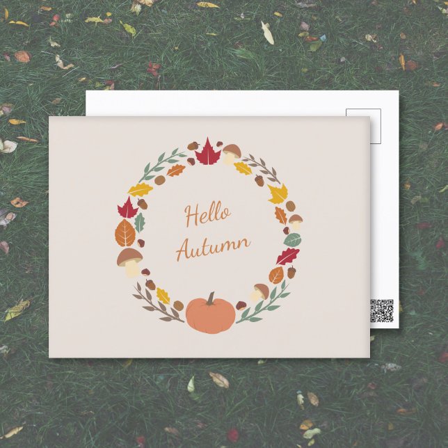 Postal de Wreath de otoño (Fall Wreath Postcard)