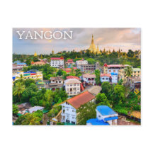 Postal de Yangon, Myanmar (Birmania)