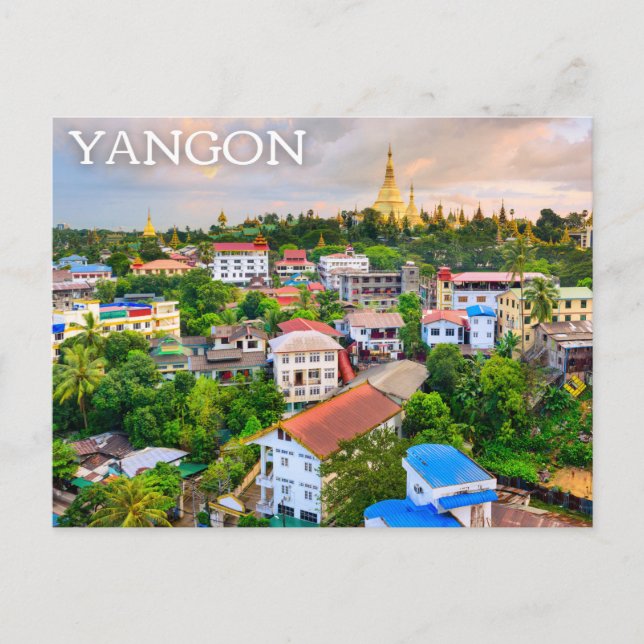 Postal de Yangon, Myanmar (Birmania) (Anverso)