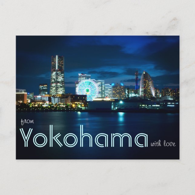 Postal De Yokohama Minatomirai con Love Bay Port Japan (Anverso)