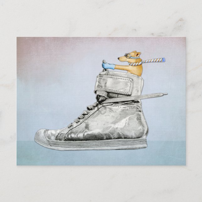 Postal de zapato de conducción de perro (Anverso)