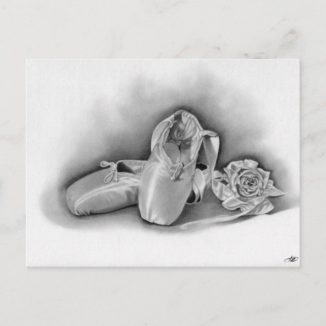 Postal de zapatos de ballet (Anverso)