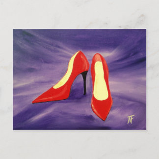Postal de zapatos rojos