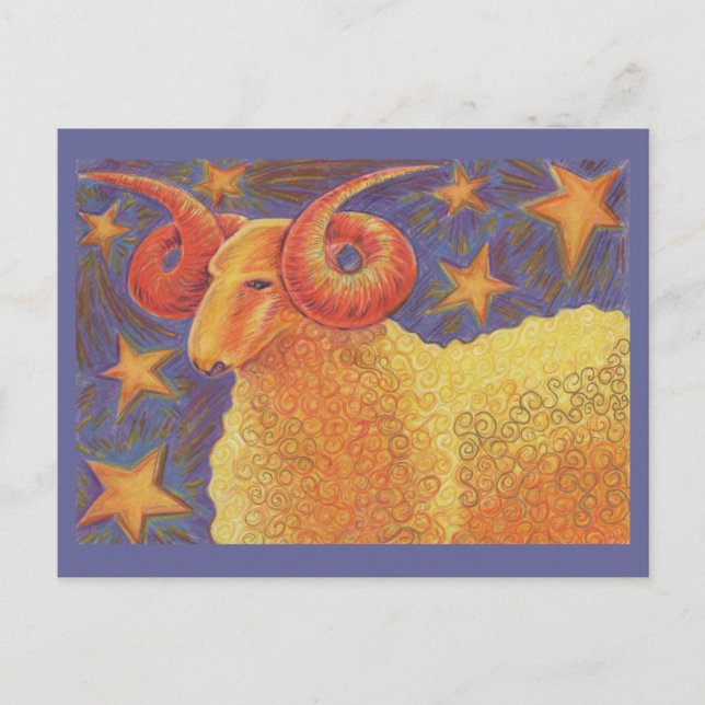 postal de Zodiac Aries (Anverso)