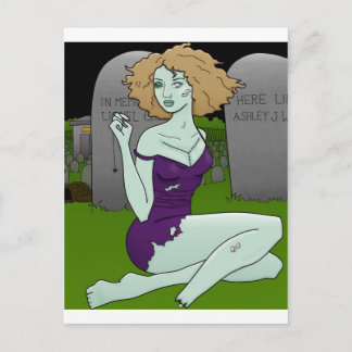 postal de zombie chica