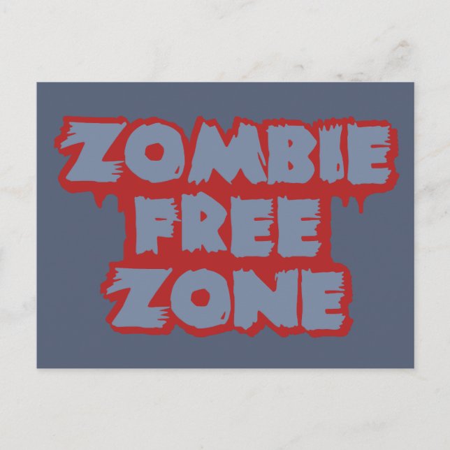 postal de Zombie Free Zone personalizado (Anverso)