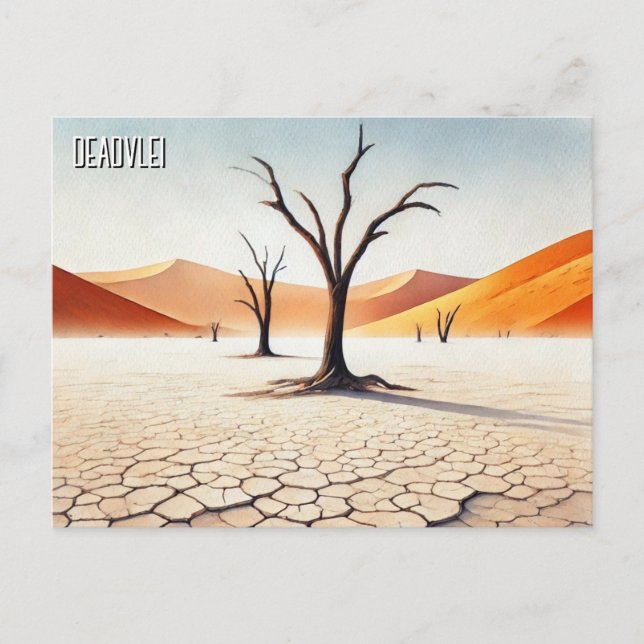 Postal Deadvlei Namibia Travel Watercolor (Anverso)