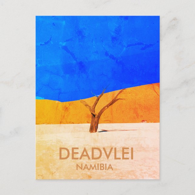 Postal Deadvlei Namibia Vintage Travel Art (Anverso)