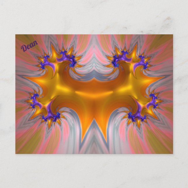 Postal DEAN ~ JESTER ~ Patrón de diseño fractal 3D ~  (Anverso)