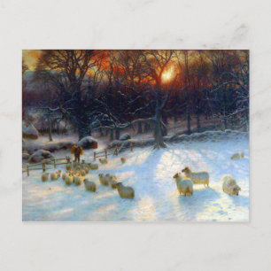 Postal Debajo De Las Ramas Gravadas Por Nieve