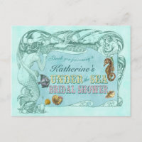 Debajo del mar Ducha de novias Gracias Postcard