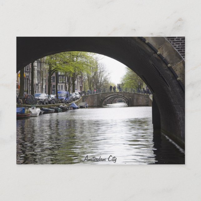 Postal Debajo del puente de Amsterdam (Anverso)