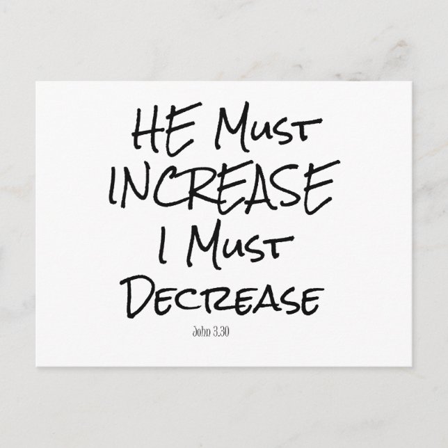 Postal Debe aumentar, debo reducir el verso de la Biblia (Anverso)