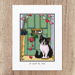 Postal 'Debe ser amor' Personalizado de gatos gatos gatos