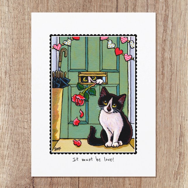 Postal 'Debe ser amor' Personalizado de gatos gatos gatos (Subido por el creador)