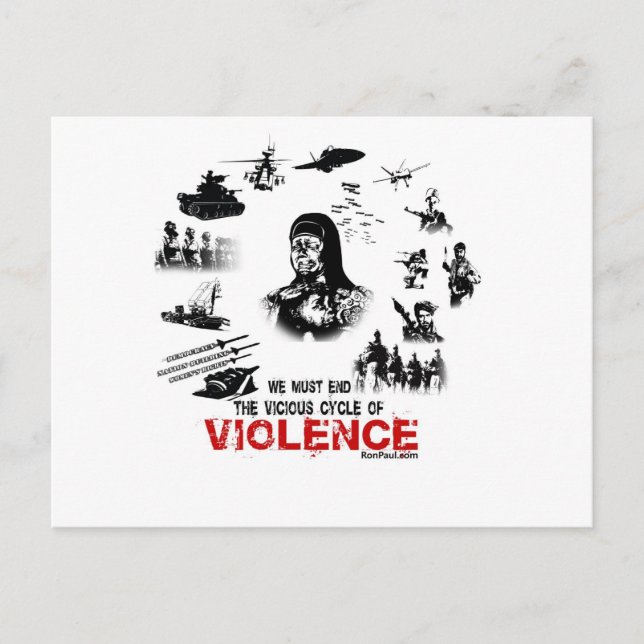 Postal ¡Debemos poner fin al círculo vicioso de la violen (Anverso)