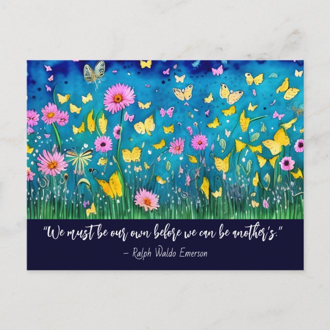 Postal Debemos Ser Nuestra Propia Postcarta Floral (Anverso)