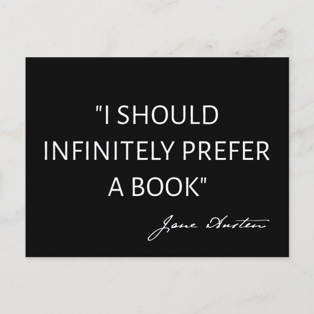 Postal Debería Preferir Infinitamente Un Libro - Jane Aus (Anverso)