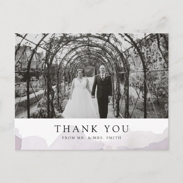 Postal Debonair Lavender Boda Gracias (Anverso)