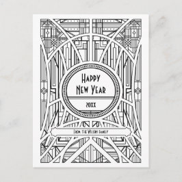 Postal Decano de arte retro Feliz Año Nuevo