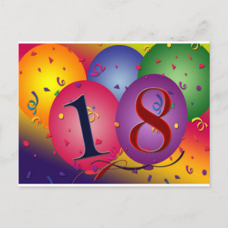 Postal ¡Décimo octavo cumpleaños feliz!