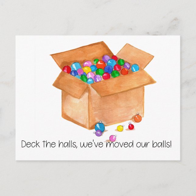 Postal ¡Deck los pasillos, hemos movido nuestras bolas! (Anverso)