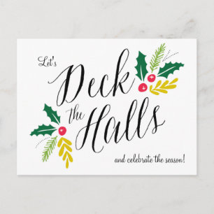 Postal Deck the Halls Festive Holiday Party Invitation