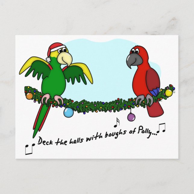 Postal Deck the Halls Parrot (Anverso)