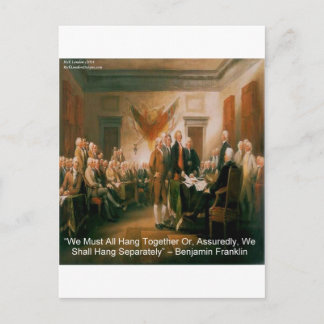 Postal Declaración De Independencia Y Cita De Ben Frankli