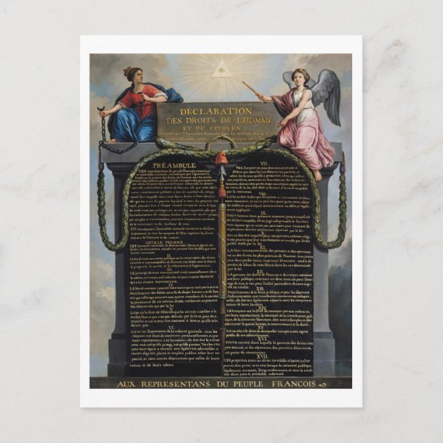 Postal Declaración de los Derechos del Hombre y del Ciuda (Anverso)