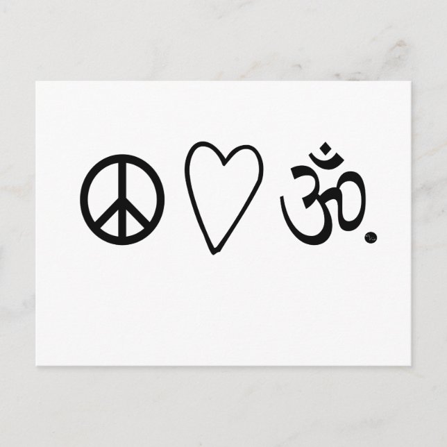 Postal Declaración de Peace Love Om (Anverso)