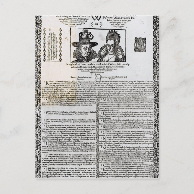 Postal Declaración del matrimonio de Frederick V (Anverso)