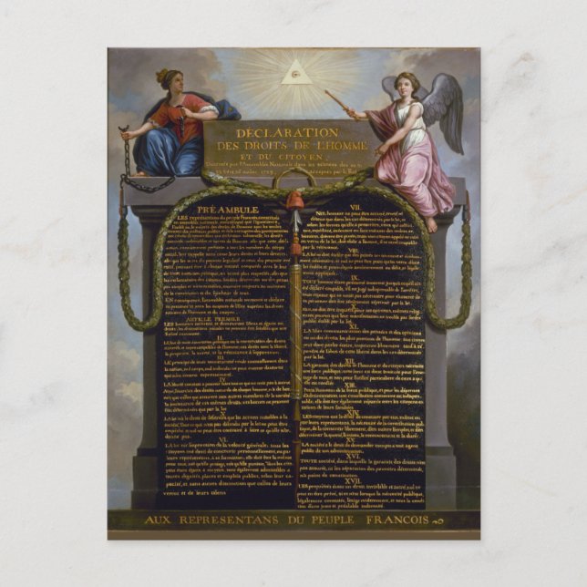 Postal Declaración - Derechos del hombre y del ciudadano (Anverso)