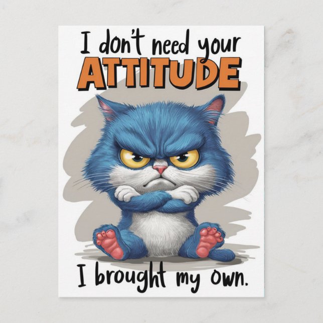 Postal Declaración desafiante de Fiery Felines (Anverso)